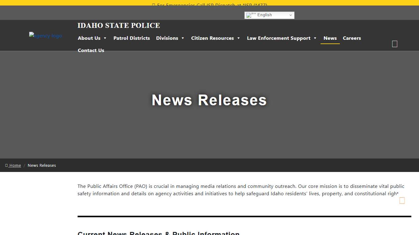 News Releases Idaho State Police