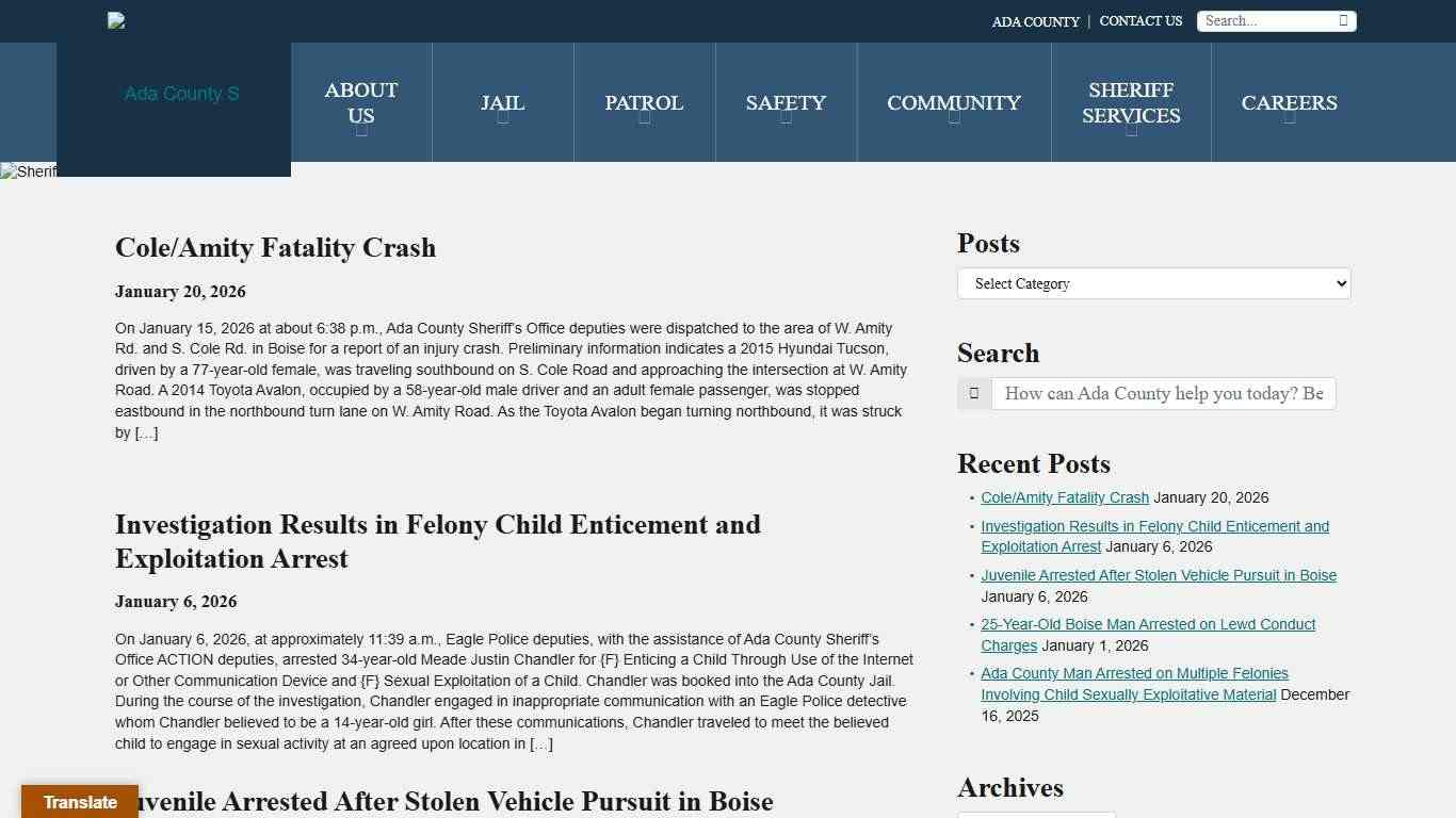 Sheriff Blog - Ada County Sheriff